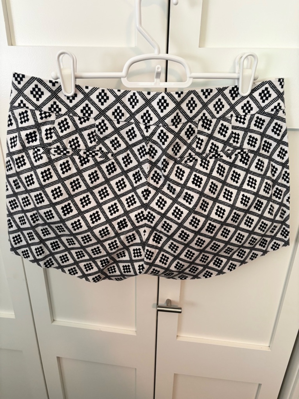 J. Crew Black and White Geometric Cotton Blend Shorts - Picture 5 of 8